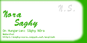 nora saghy business card
