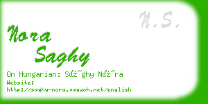 nora saghy business card